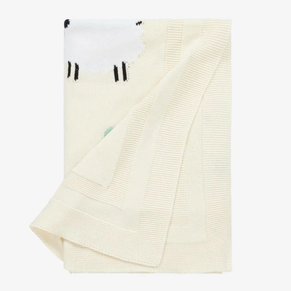 Ivory Cotton Counting Sheep Blanket (73cm)