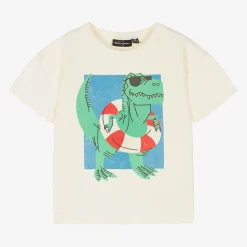 Ivory Cotton Dinosaur T-Shirt