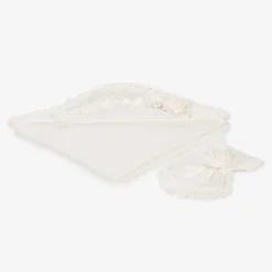 Ivory Cotton Hooded Towel & Mitt Set (76cm)