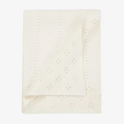 Ivory Cotton Knit Baby Blanket (92cm)