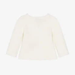 Ivory Cotton Knit Baby Cardigan