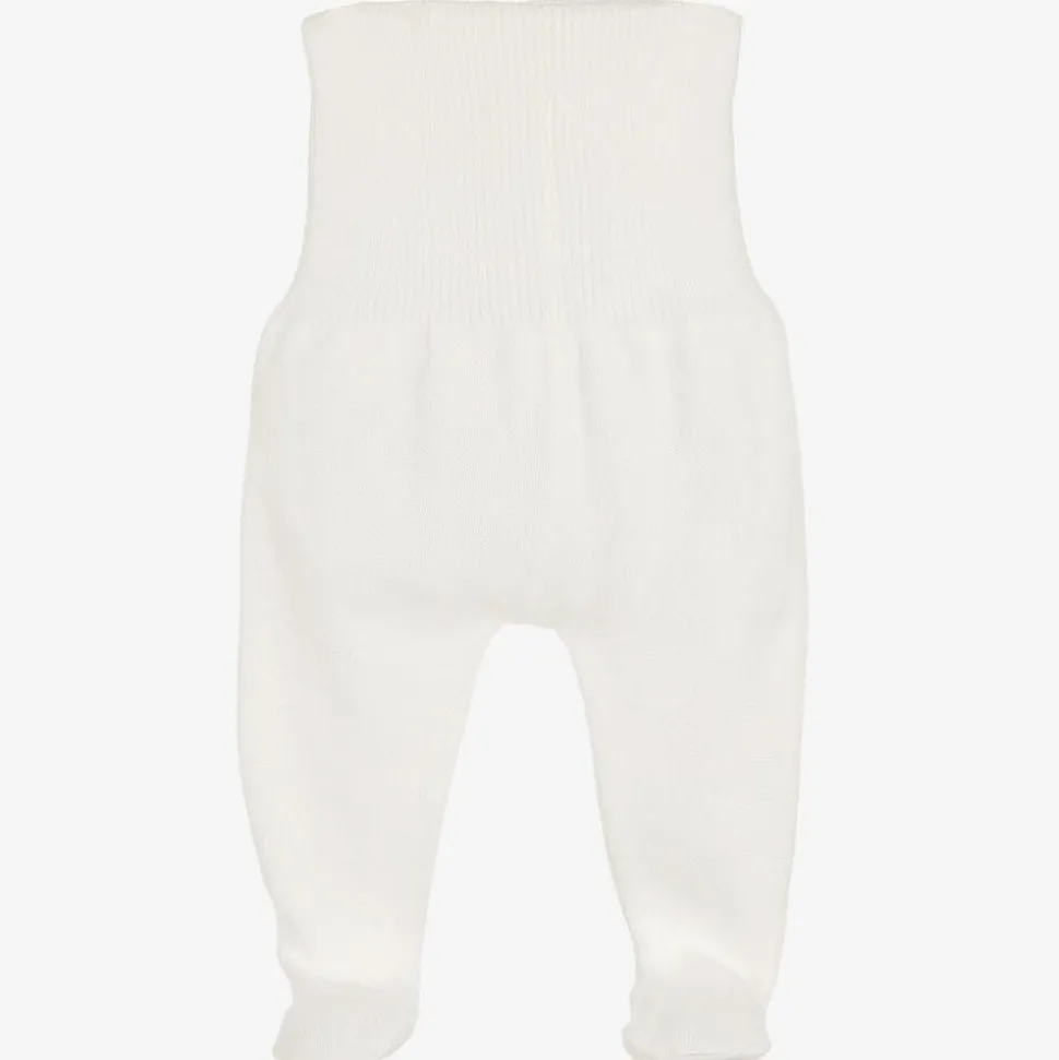 Ivory Cotton Knit Baby Trousers