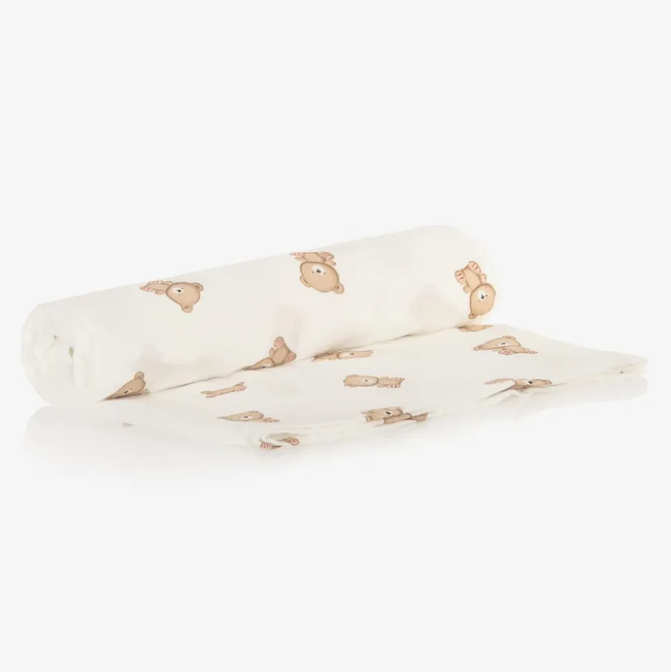 Ivory Cotton Teddy Bear Swaddle (114cm)