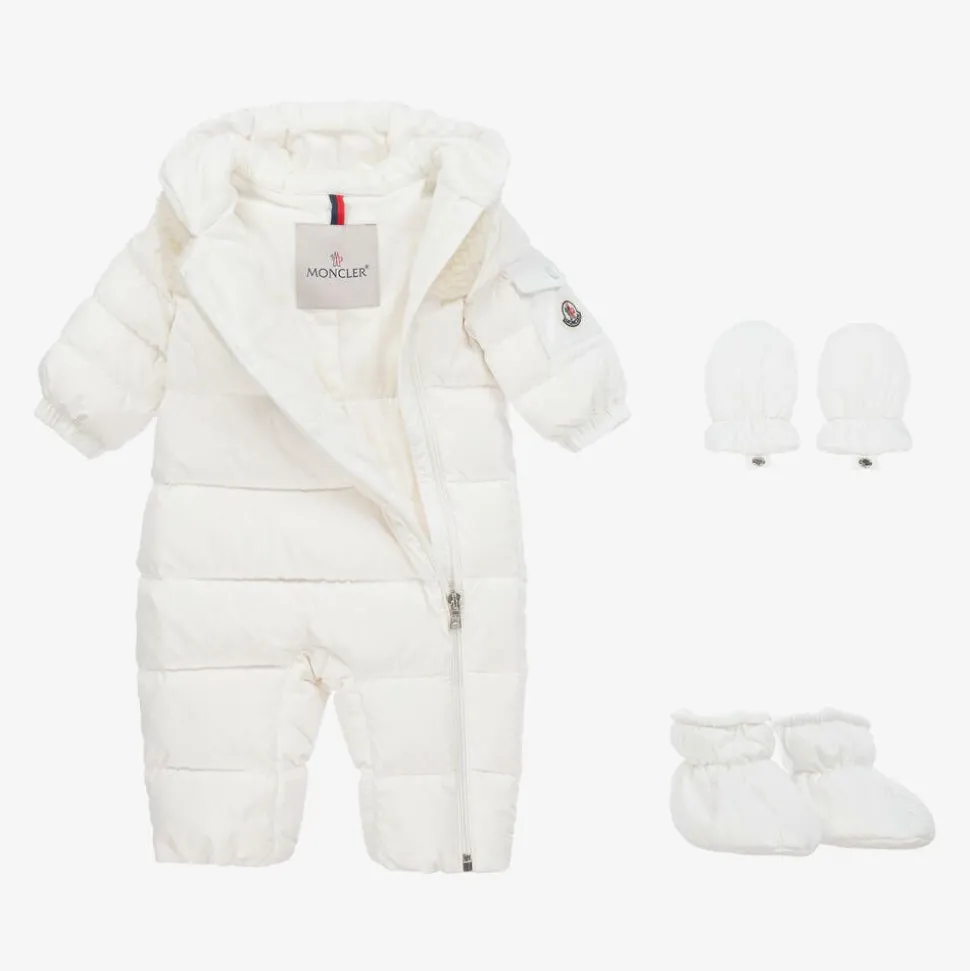 Ivory Down Padded Sefou Baby Snowsuit