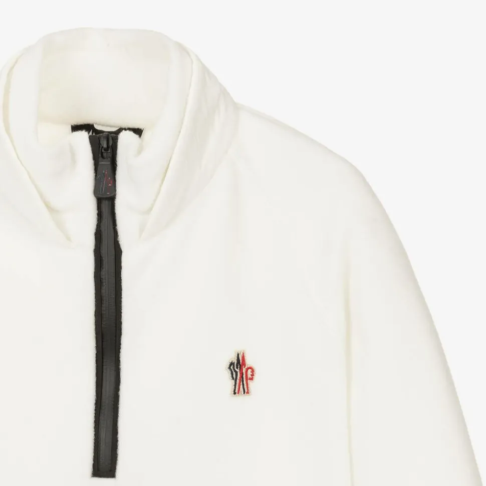 Ivory Fleece Zip-Up Top