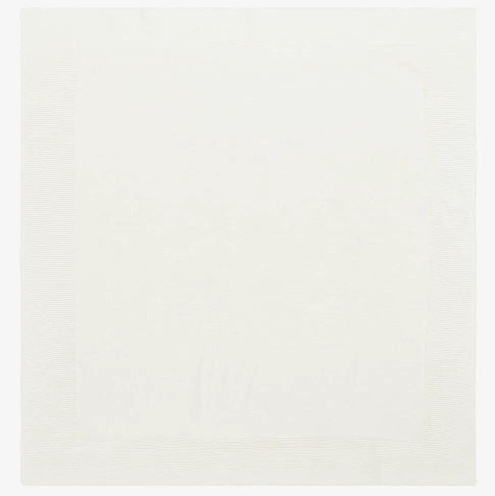 Ivory Knitted & Lace Blanket (88cm)