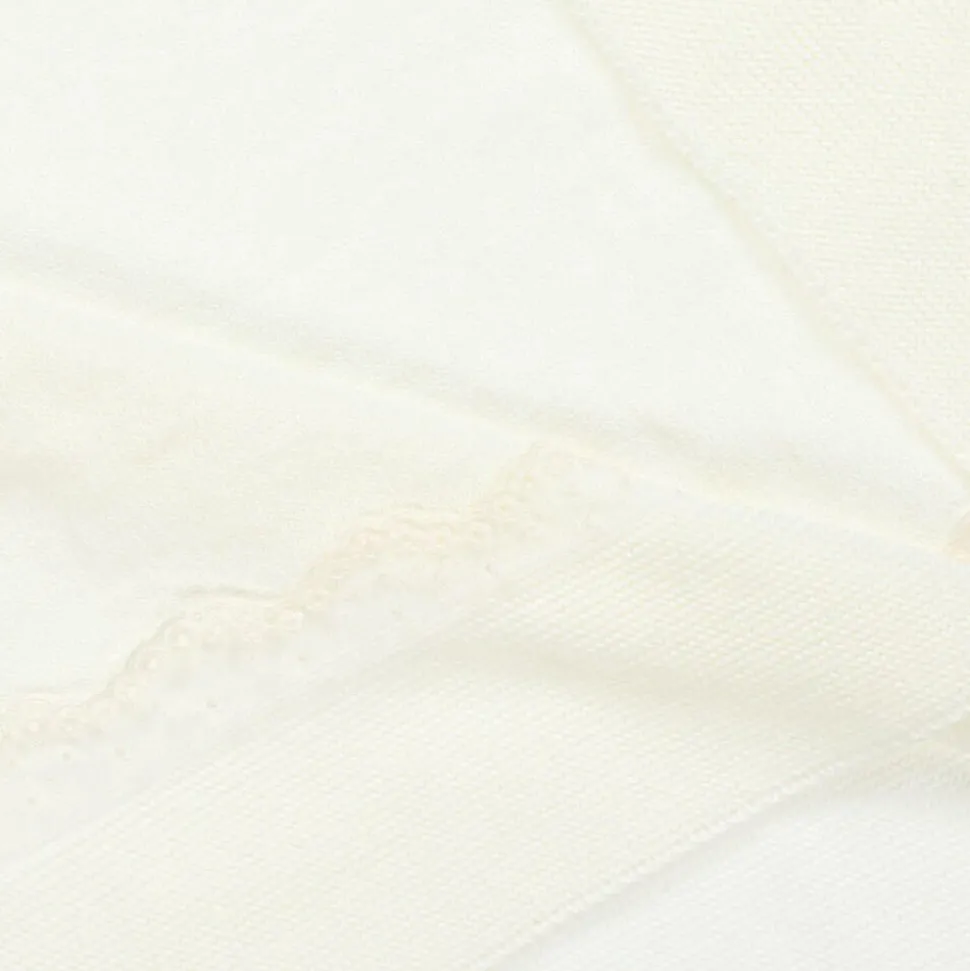 Ivory Knitted & Lace Blanket (88cm)