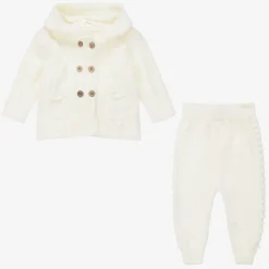 Ivory Knitted Baby Trouser Set