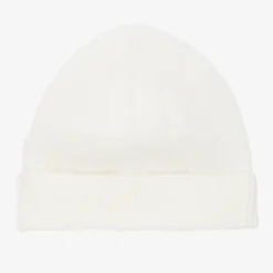 Ivory Knitted Cotton Baby Hat