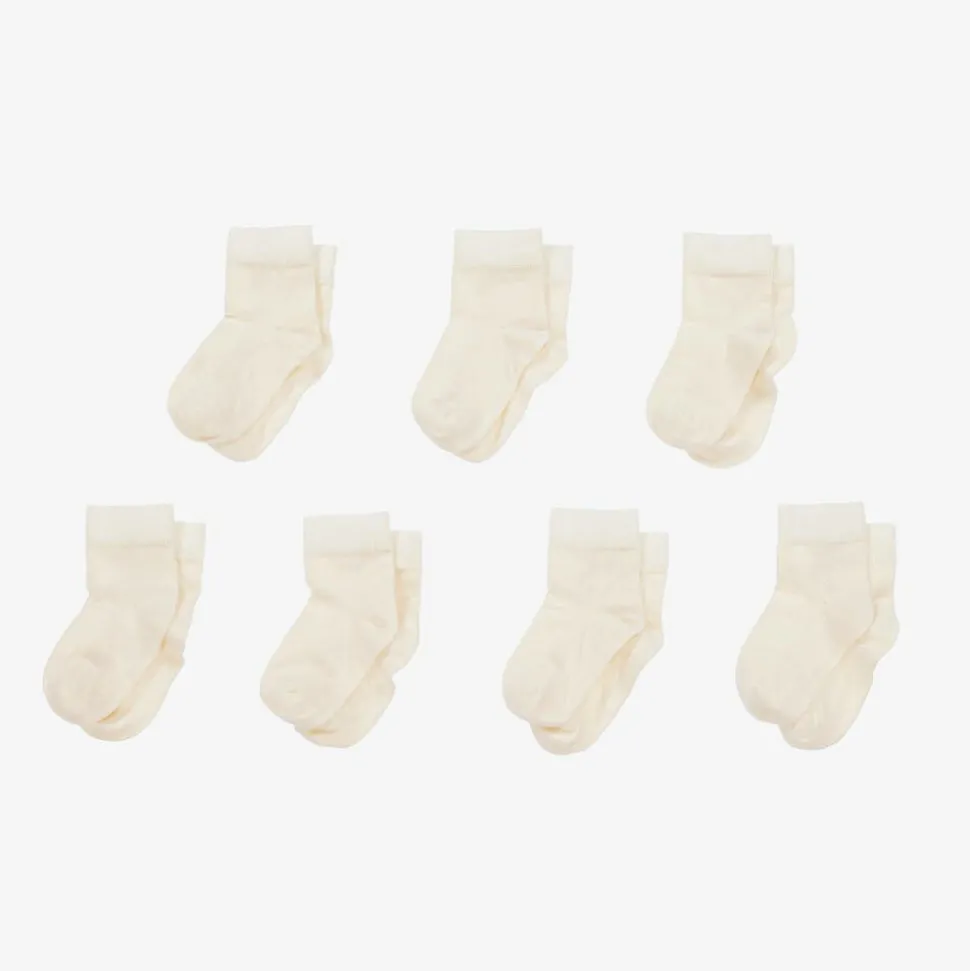Ivory Organic Cotton Baby Socks (7 Pack)
