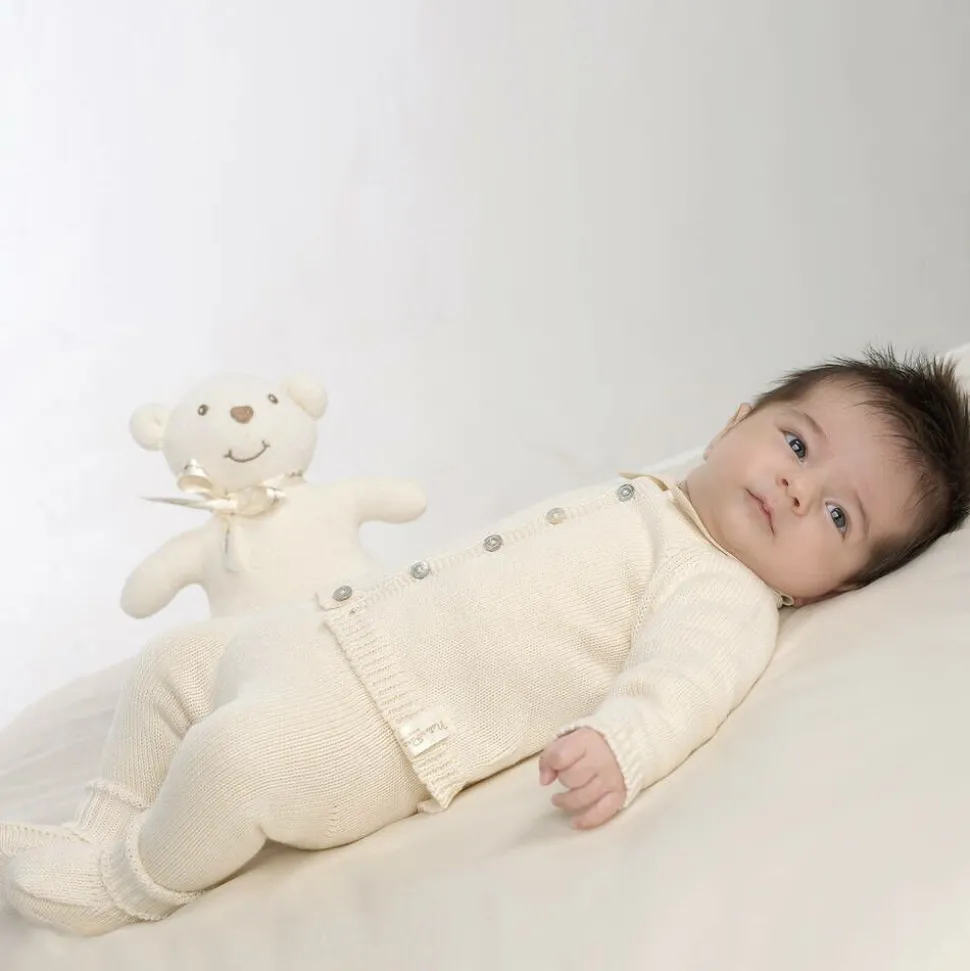 Ivory Organic Cotton Knit Booties