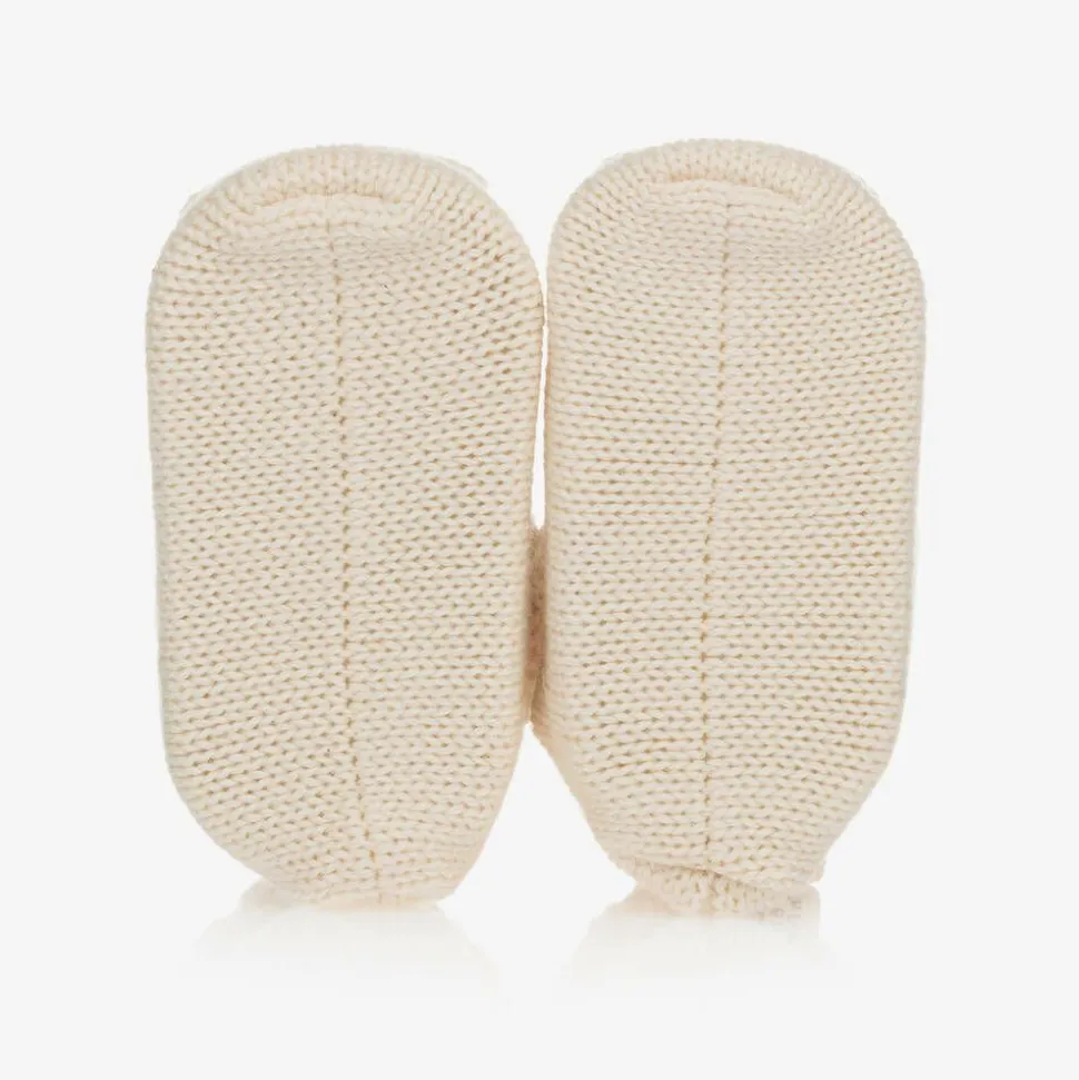 Ivory Organic Cotton Knit Booties