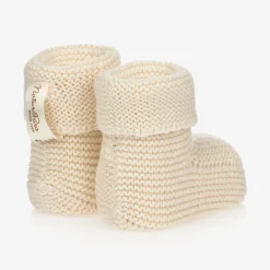 Ivory Organic Cotton Knit Booties