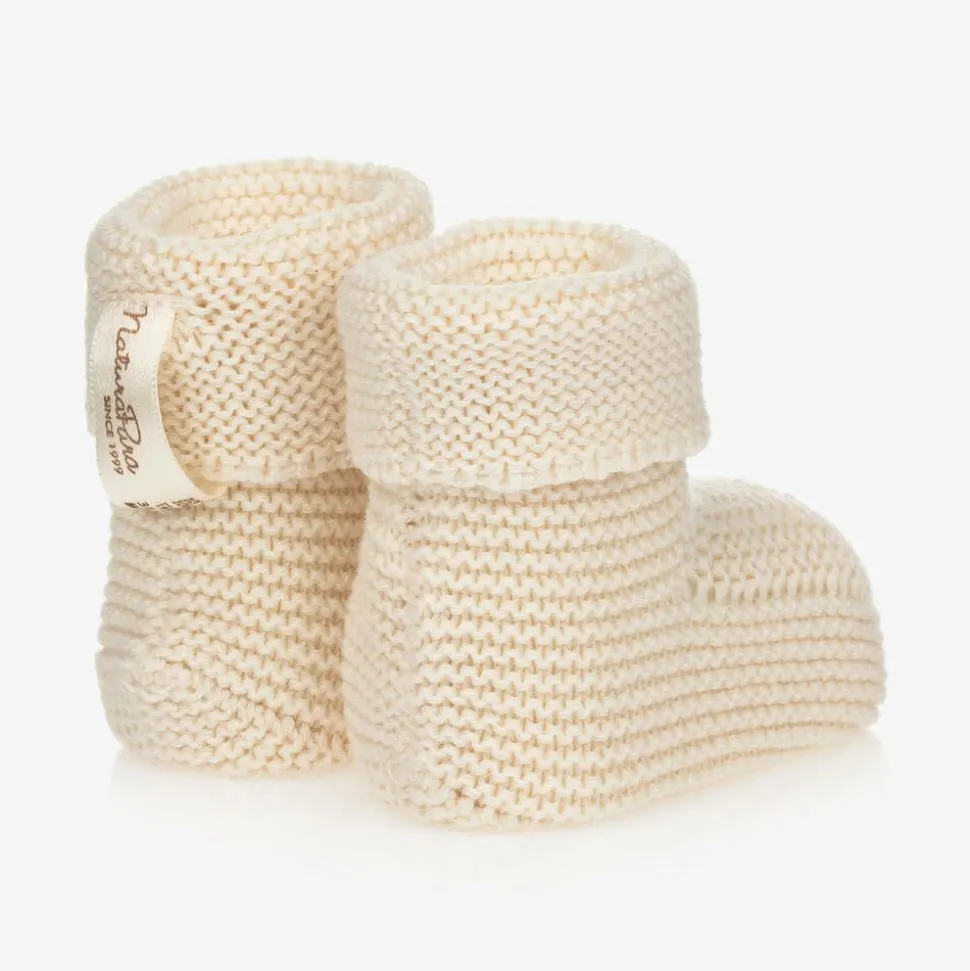 Ivory Organic Cotton Knit Booties