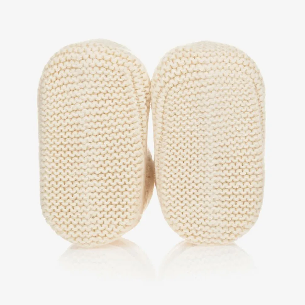 Ivory Organic Cotton Knit Booties