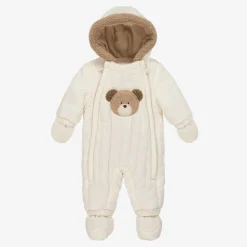 Ivory Padded Baby Snowsuit