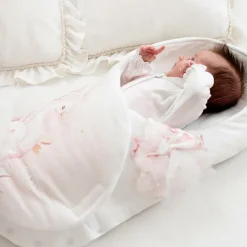 Ivory Peacock Print Cotton Baby Nest (66cm)