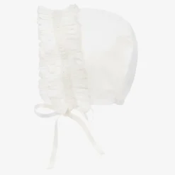 Ivory Smocked Baby Bonnet
