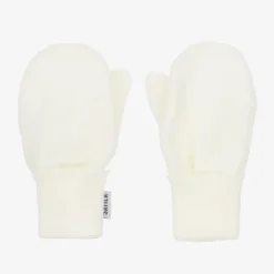 Ivory Twiddle Knitted Baby Mittens