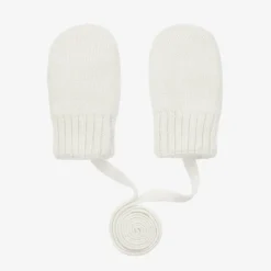 Ivory Wool & Cashmere Baby Mittens