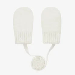 Ivory Wool & Cashmere Baby Mittens
