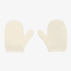 Ivory Wool GG Baby Mittens