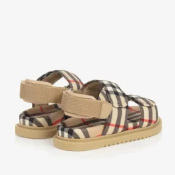 Junior Archive Beige Check Sandals