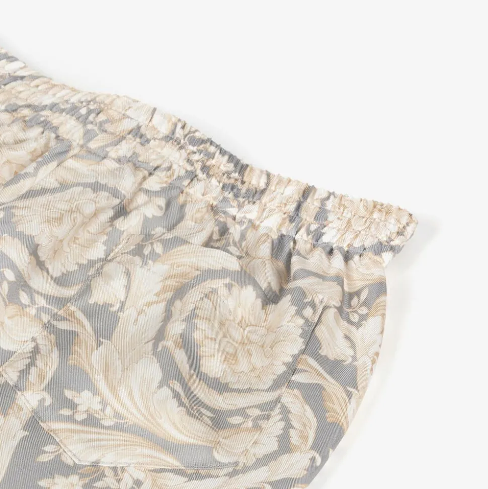 Junior Boys Ivory Silk Barocco Shorts