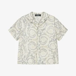 Junior Boys Ivory Silk Barocco Shirt
