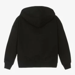 Junior Girls Black Cotton Hoodie