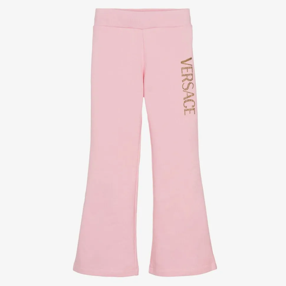 Junior Girls Pink Cotton Flared Joggers