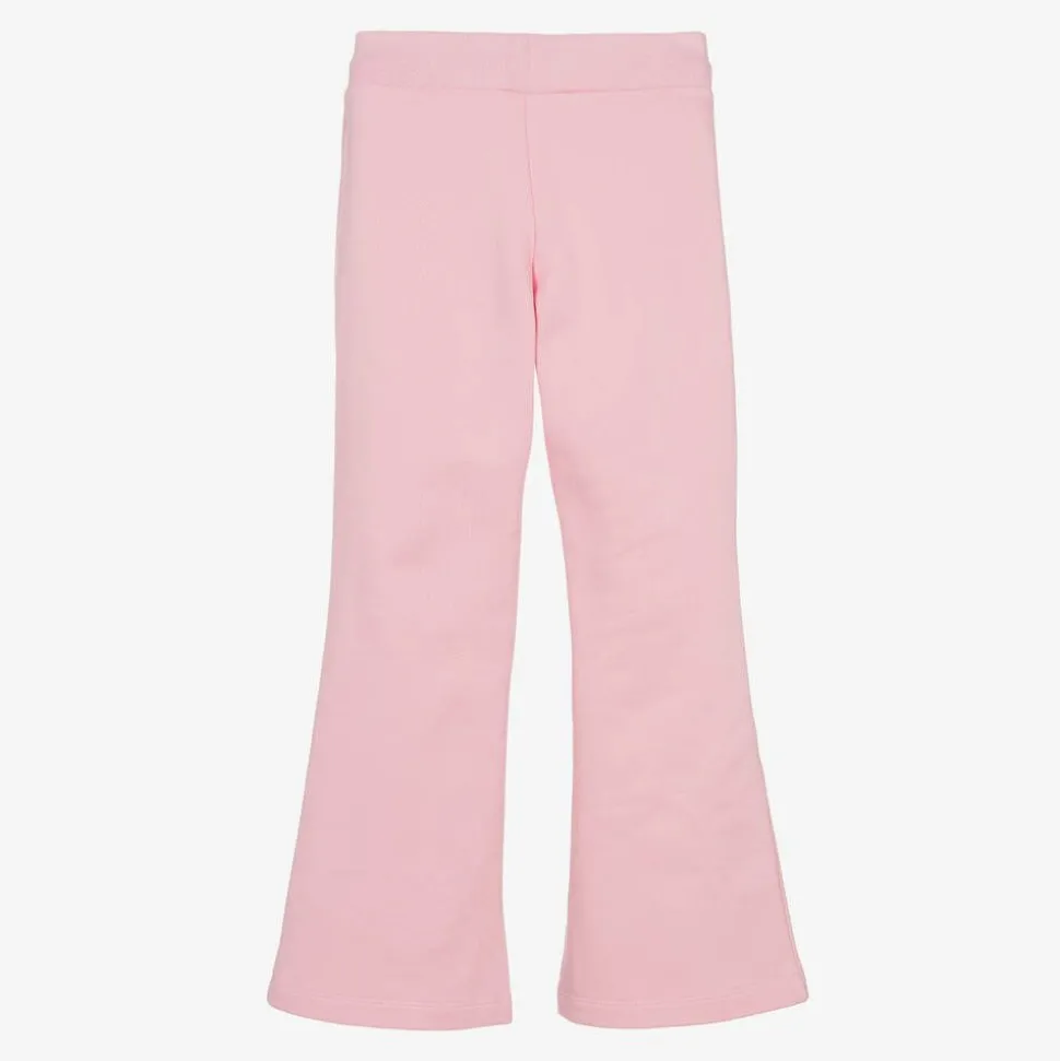 Junior Girls Pink Cotton Flared Joggers