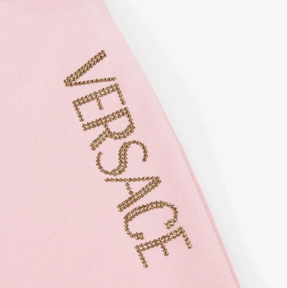 Junior Girls Pink Cotton Flared Joggers