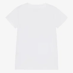 Junior Girls White Cotton T-Shirt