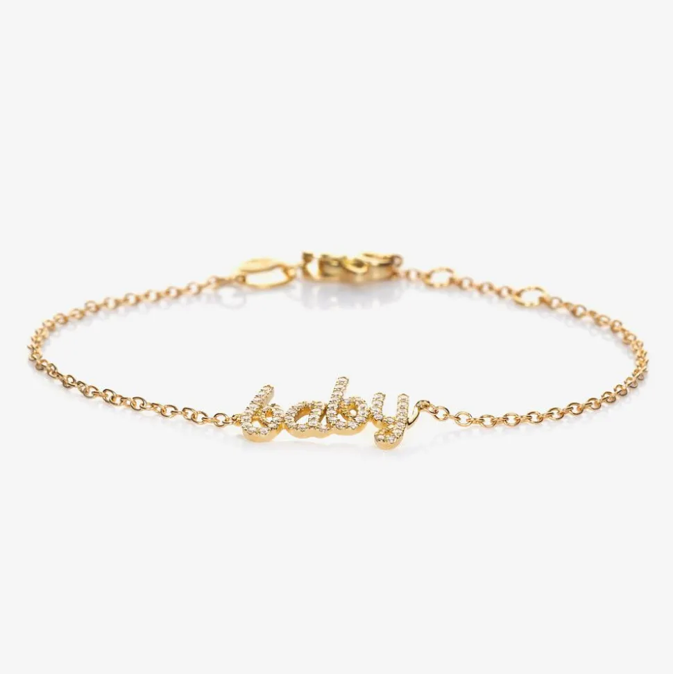 18kt Yellow Gold Diamond Baby Bracelet
