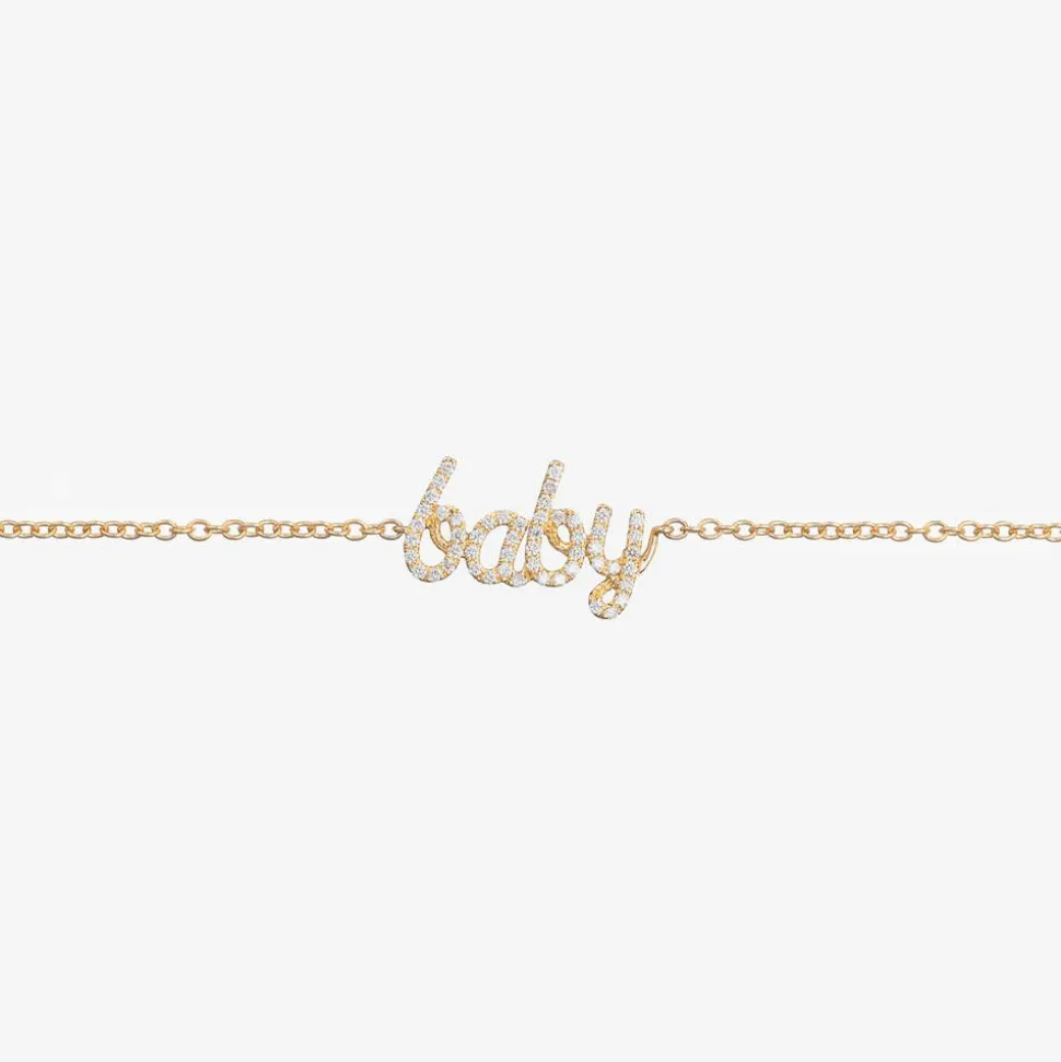 18kt Yellow Gold Diamond Baby Bracelet