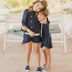 Navy Blue Canvas Slip-On Trainers