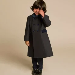 Navy Blue Classic Wool Coat