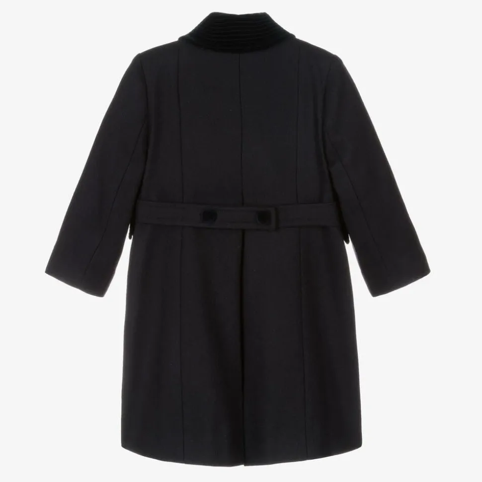 Navy Blue Classic Wool Coat