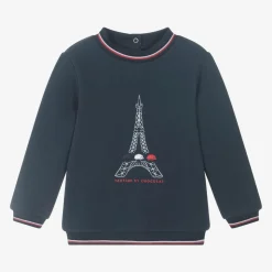 Navy Blue Cotton Eiffel Tower Sweatshirt