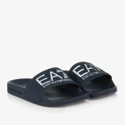 Navy Blue EA7 Logo Sliders