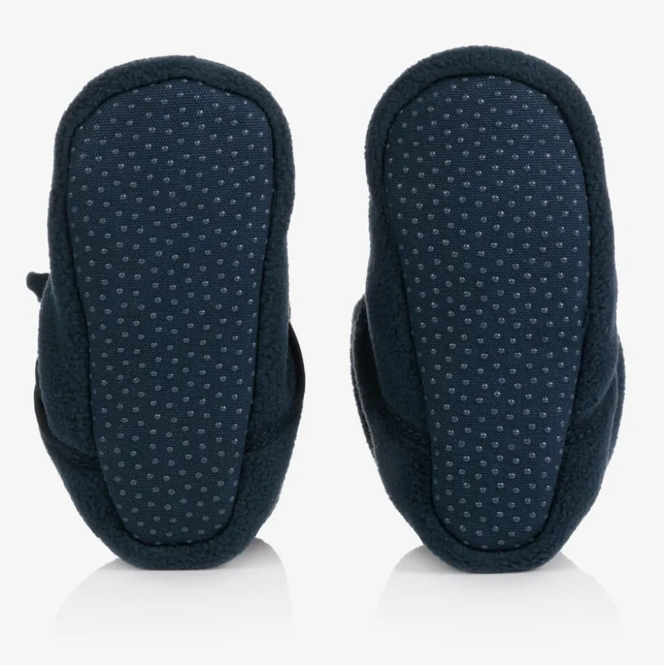 Navy Blue Fleece Baby Booties