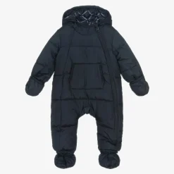 Navy Blue Hooded Baby Snowsuit