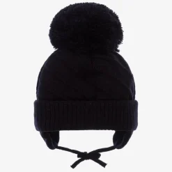 Navy Blue Jim Giant Pom-Pom Hat