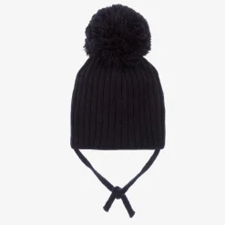 Navy Blue Park Large Pom-Pom Hat