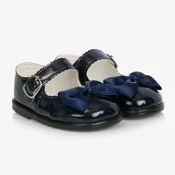 Navy Blue Patent Bar Shoes