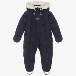 Navy Blue Puffer Baby Snowsuit