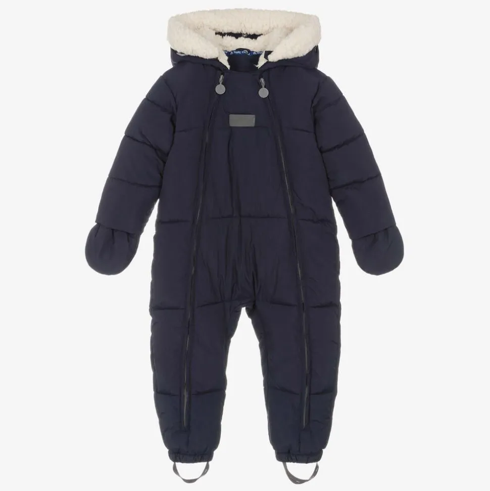 Navy Blue Puffer Baby Snowsuit