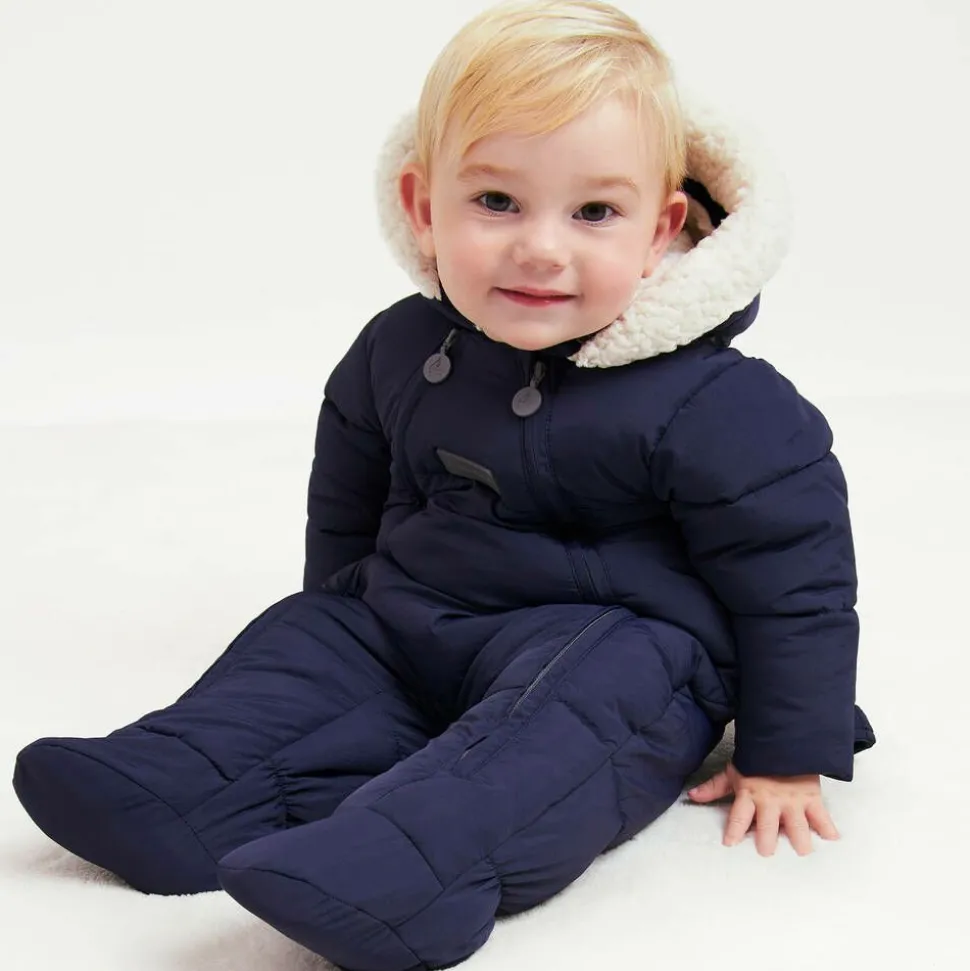 Navy Blue Puffer Baby Snowsuit