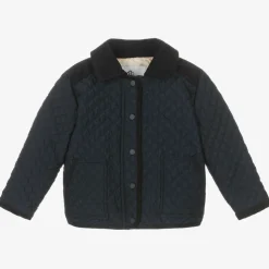 Navy Blue Quilted Jacket